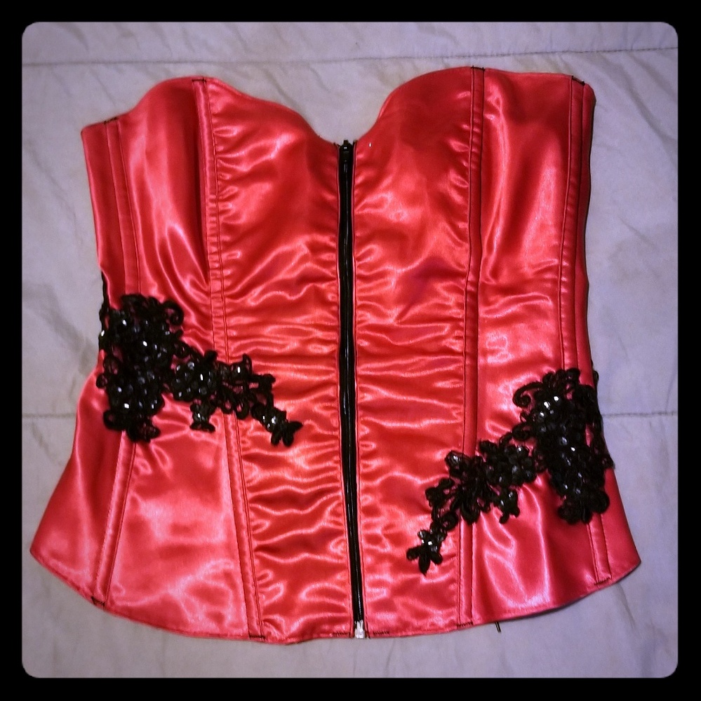 Tesa satin and lace corset